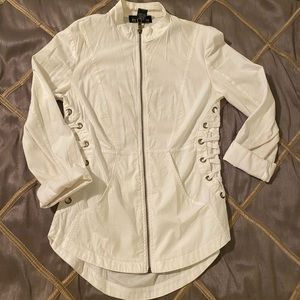 SOLD - Casual white jacket w/ tie detail on sides